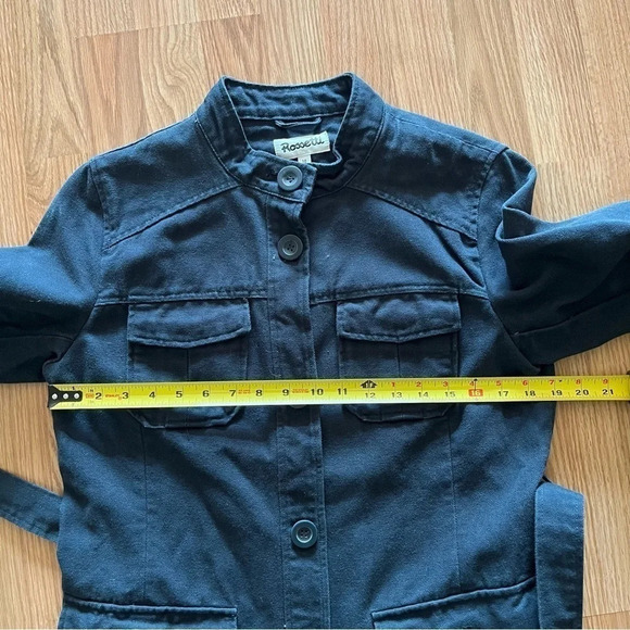 Rossetti Navy blue Trench coat Size UK 14 (US M) pockets tie front cotton - Picture 9 of 10